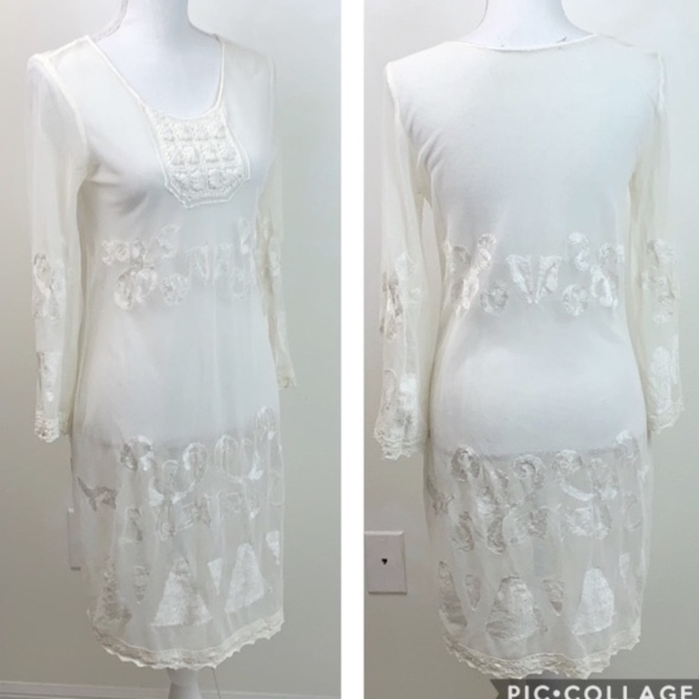 Express dress / swim cover embroidered lace mesh